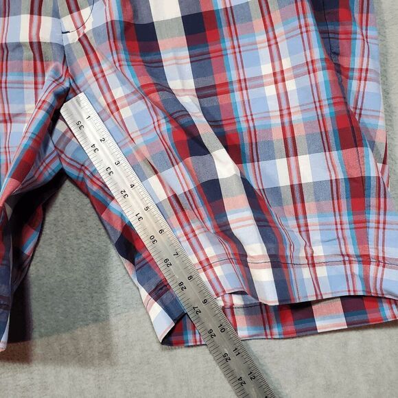 Brooks Brothers Shorts Mens W34 Blue Plaid Chino Regular Fit Flat Front Outdoor - Picture 4 of 8